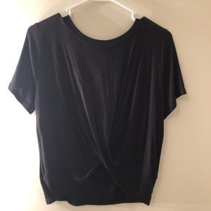 Black twist front crop top by gaze